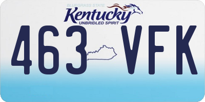 KY license plate 463VFK