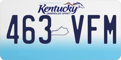 KY license plate 463VFM