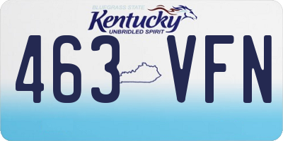 KY license plate 463VFN