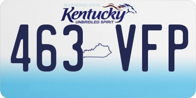 KY license plate 463VFP
