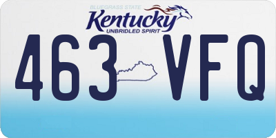 KY license plate 463VFQ