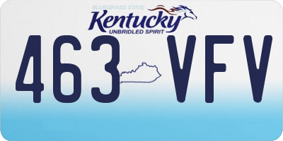 KY license plate 463VFV