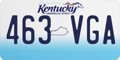 KY license plate 463VGA