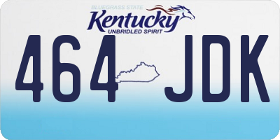 KY license plate 464JDK