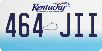 KY license plate 464JII
