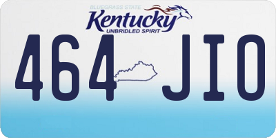 KY license plate 464JIO