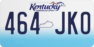 KY license plate 464JKO