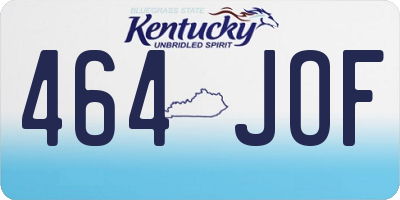KY license plate 464JOF