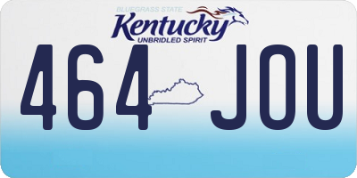 KY license plate 464JOU