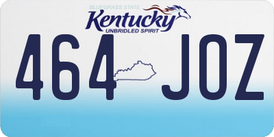 KY license plate 464JOZ