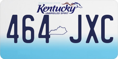 KY license plate 464JXC