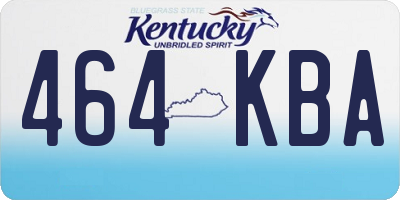 KY license plate 464KBA