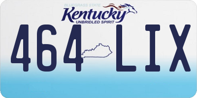 KY license plate 464LIX