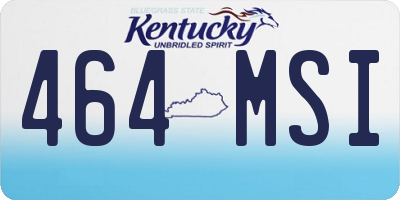 KY license plate 464MSI