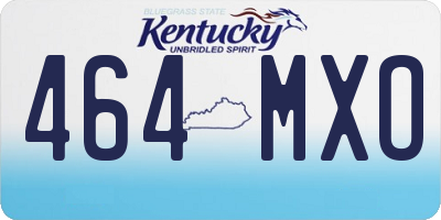 KY license plate 464MXO