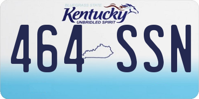 KY license plate 464SSN