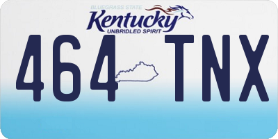 KY license plate 464TNX