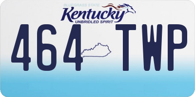 KY license plate 464TWP