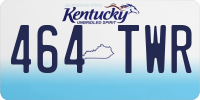 KY license plate 464TWR