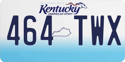 KY license plate 464TWX