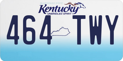 KY license plate 464TWY