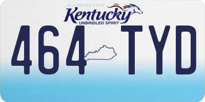 KY license plate 464TYD