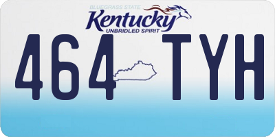 KY license plate 464TYH