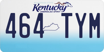 KY license plate 464TYM