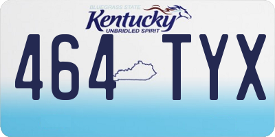 KY license plate 464TYX