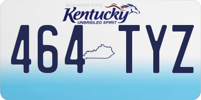 KY license plate 464TYZ