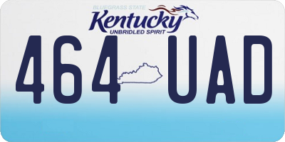KY license plate 464UAD