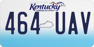 KY license plate 464UAV