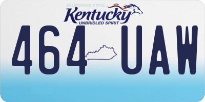 KY license plate 464UAW