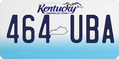 KY license plate 464UBA