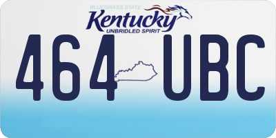 KY license plate 464UBC
