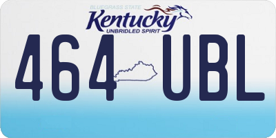 KY license plate 464UBL