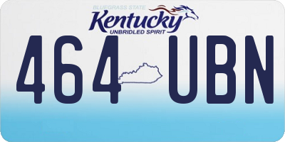 KY license plate 464UBN