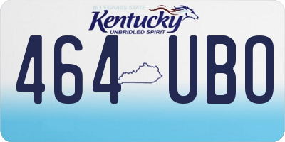 KY license plate 464UBO