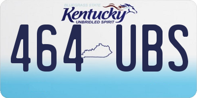 KY license plate 464UBS
