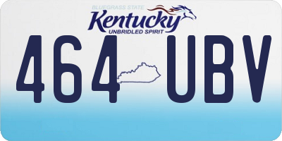 KY license plate 464UBV