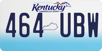 KY license plate 464UBW