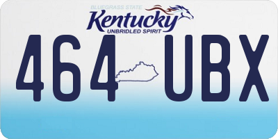 KY license plate 464UBX
