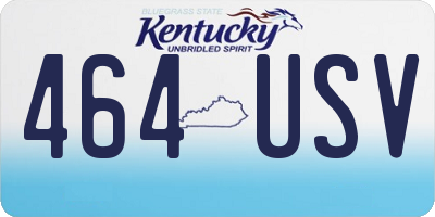 KY license plate 464USV