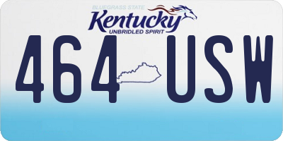 KY license plate 464USW