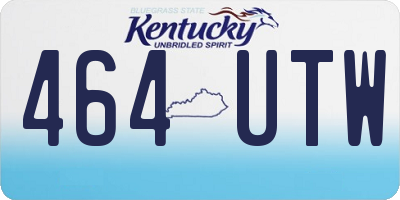 KY license plate 464UTW