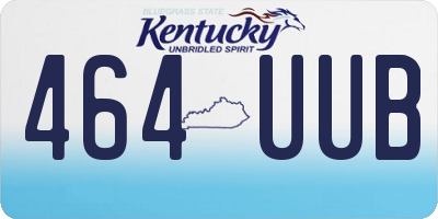 KY license plate 464UUB