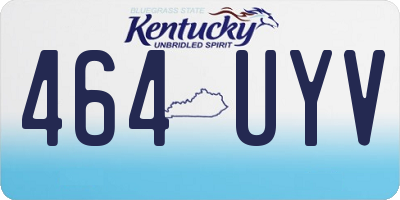 KY license plate 464UYV