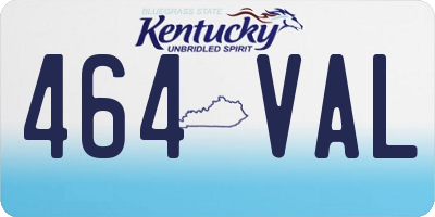 KY license plate 464VAL