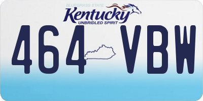 KY license plate 464VBW