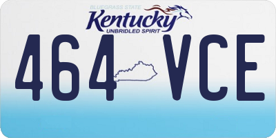 KY license plate 464VCE